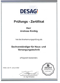 Zertifikat Sachverständiger